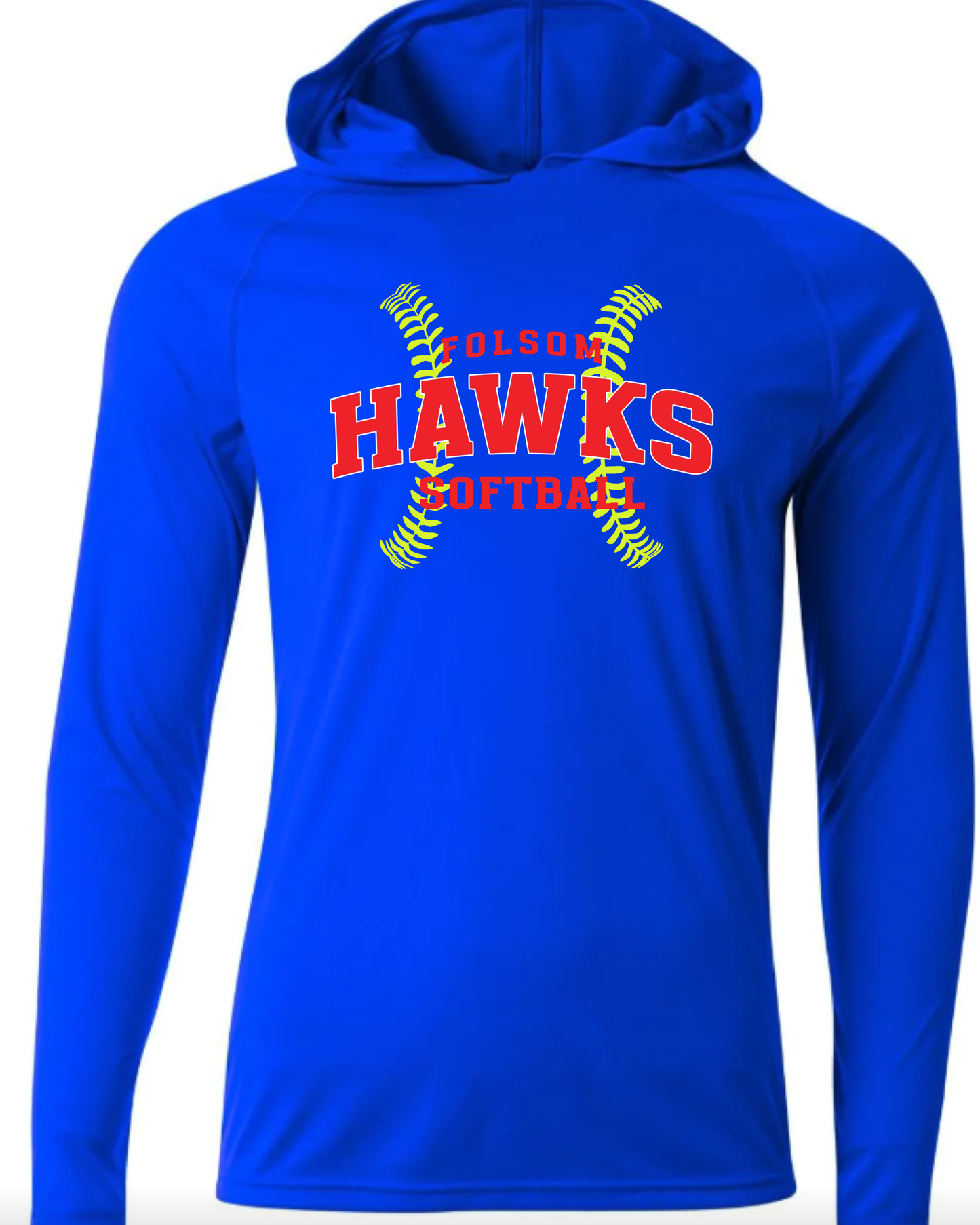 LADY Hawks Softball Long Sleeve Performance Hoodie - Adult & Youth