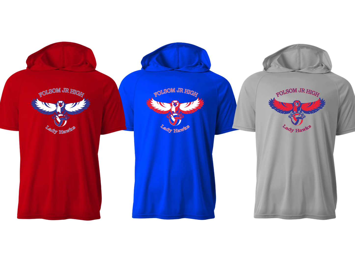 Lady Hawks Volleyball Short Sleeve Performance Hoodie - Adult & Youth