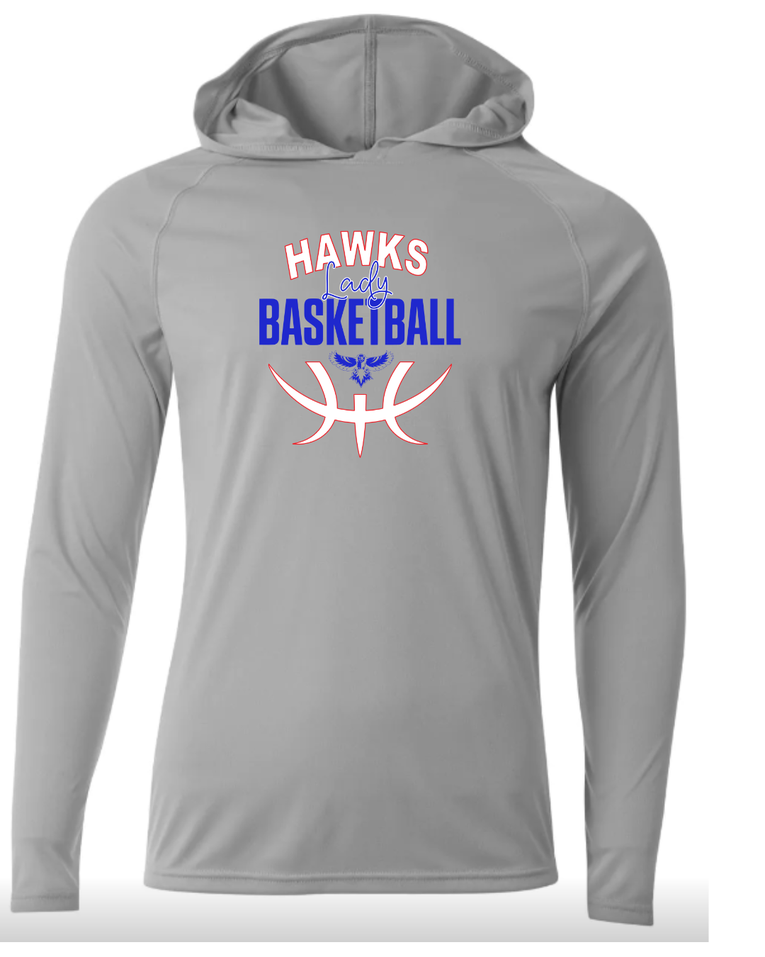 LADY Hawks Basketball Long Sleeve Performance Hoodie - Adult & Youth