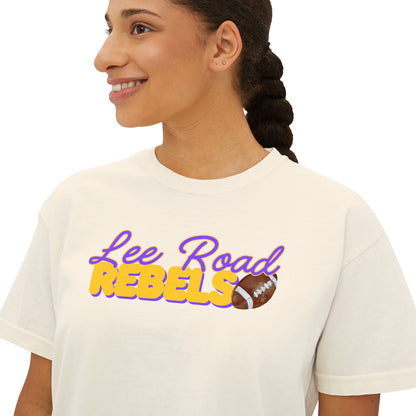 Lee Road Rebels Women’s Boxy Tee, Casual Summer Shirt, Sports Team Apparel, Gift for Fans, Comfortable Everyday Wear