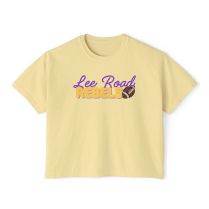 Lee Road Rebels Women’s Boxy Tee, Casual Summer Shirt, Sports Team Apparel, Gift for Fans, Comfortable Everyday Wear