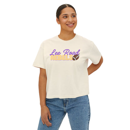 Lee Road Rebels Women’s Boxy Tee, Casual Summer Shirt, Sports Team Apparel, Gift for Fans, Comfortable Everyday Wear