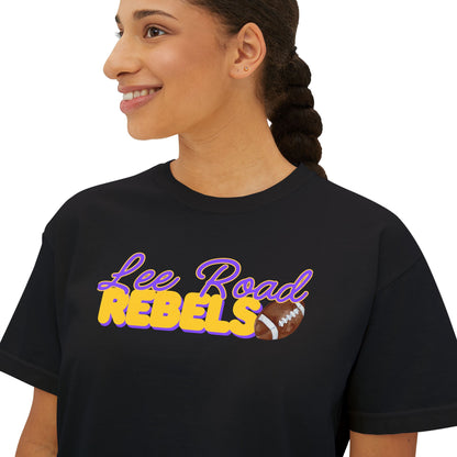 Lee Road Rebels Women’s Boxy Tee, Casual Summer Shirt, Sports Team Apparel, Gift for Fans, Comfortable Everyday Wear