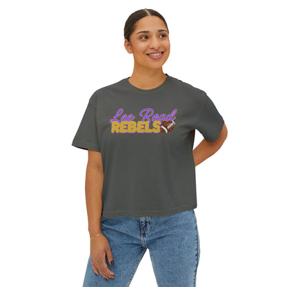 Lee Road Rebels Women’s Boxy Tee, Casual Summer Shirt, Sports Team Apparel, Gift for Fans, Comfortable Everyday Wear