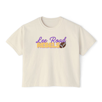 Lee Road Rebels Women’s Boxy Tee, Casual Summer Shirt, Sports Team Apparel, Gift for Fans, Comfortable Everyday Wear
