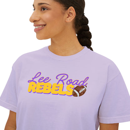 Lee Road Rebels Women’s Boxy Tee, Casual Summer Shirt, Sports Team Apparel, Gift for Fans, Comfortable Everyday Wear