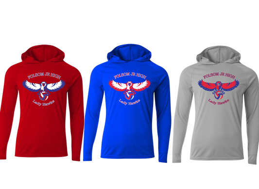 FJH Lady Hawks Volleyball Long Sleeve Performance Hoodie - Adult & Youth