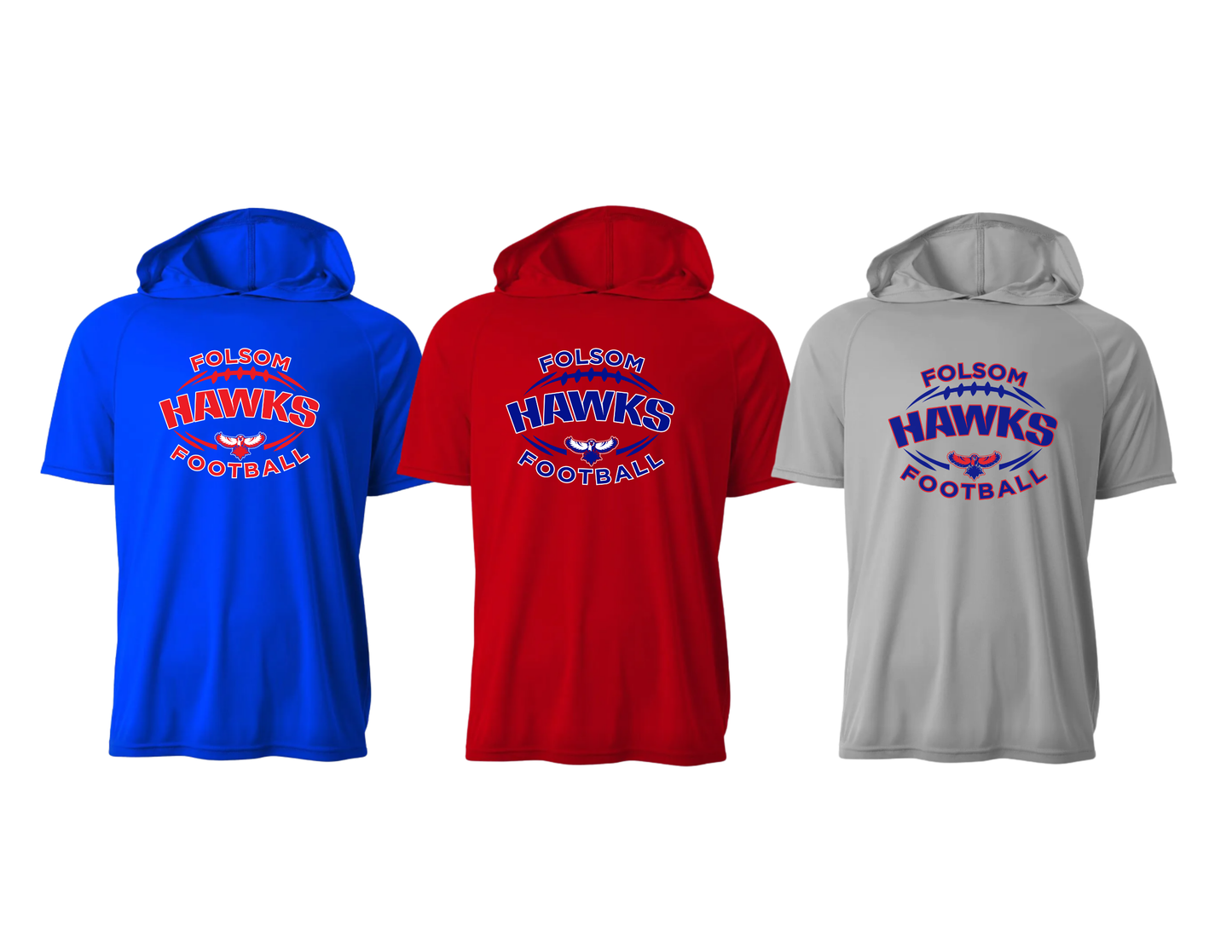 FJH Football Short Sleeve Performance Hoodie
