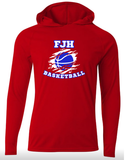 FJH Basketball Long Sleeve Performance Hoodie - Adult & Youth