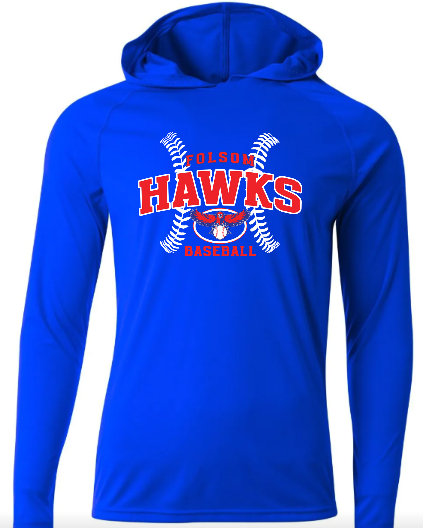 FJH Baseball Long Sleeve Performance Hoodie - Adult & Youth