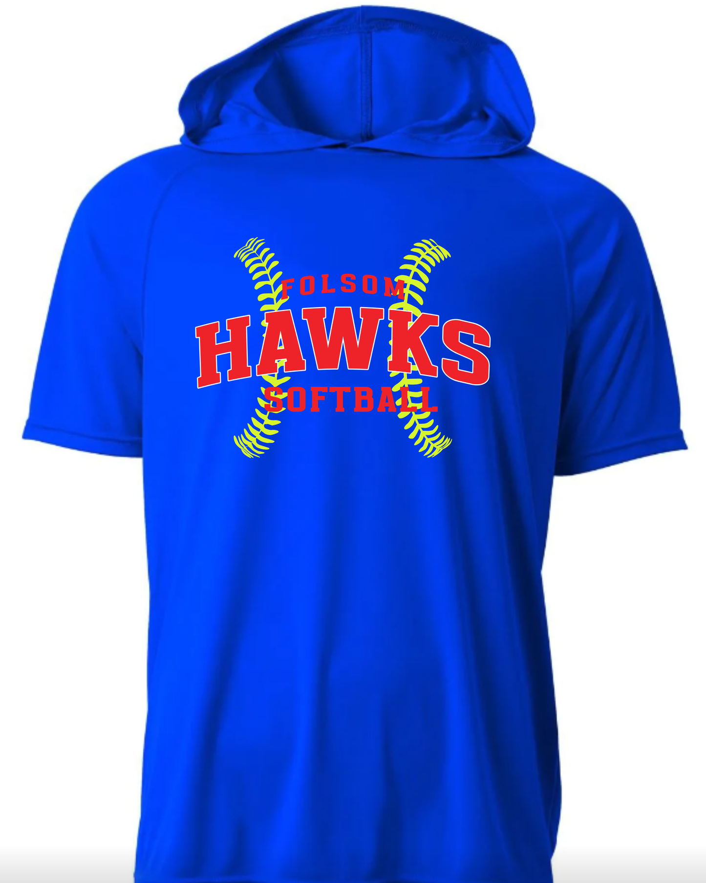 Hawks Softball Short Sleeve Performance Hoodie - Adult & Youth