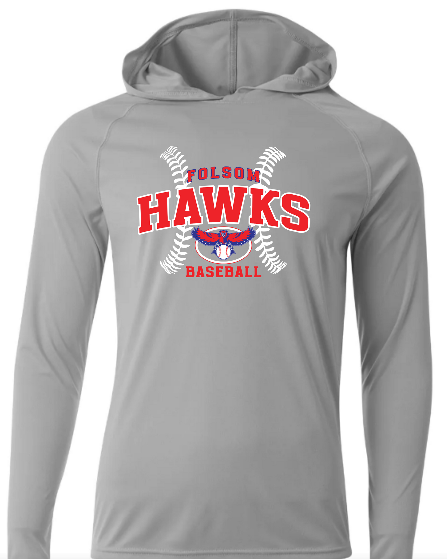 FJH Baseball Long Sleeve Performance Hoodie - Adult & Youth