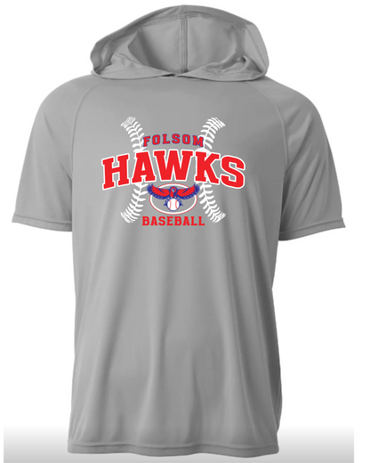 Hawks Baseball Short Sleeve Performance Hoodie - Adult & Youth
