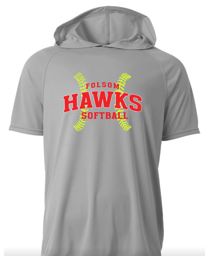 Hawks Softball Short Sleeve Performance Hoodie - Adult & Youth