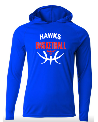Hawks Basketball Long Sleeve Performance Hoodie - Adult & Youth
