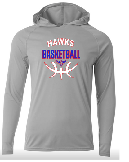 Hawks Basketball Long Sleeve Performance Hoodie - Adult & Youth