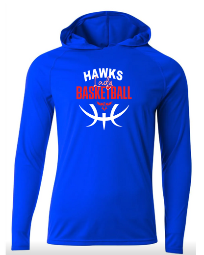 LADY Hawks Basketball Long Sleeve Performance Hoodie - Adult & Youth