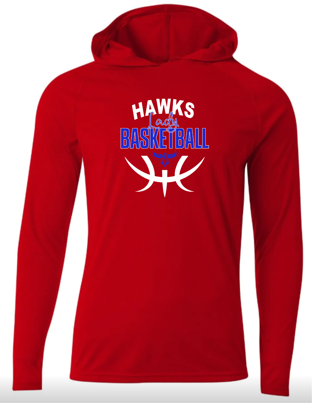 LADY Hawks Basketball Long Sleeve Performance Hoodie - Adult & Youth