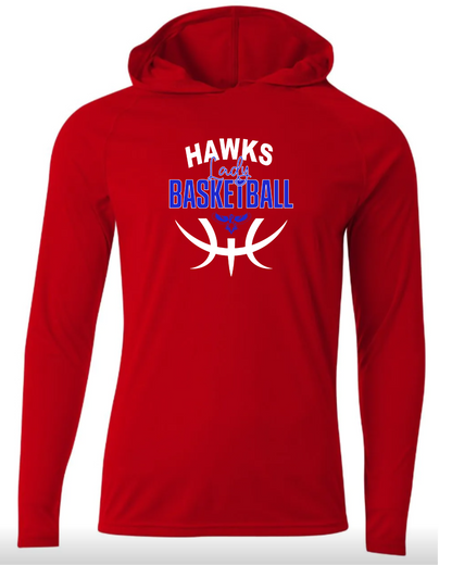 LADY Hawks Basketball Long Sleeve Performance Hoodie - Adult & Youth